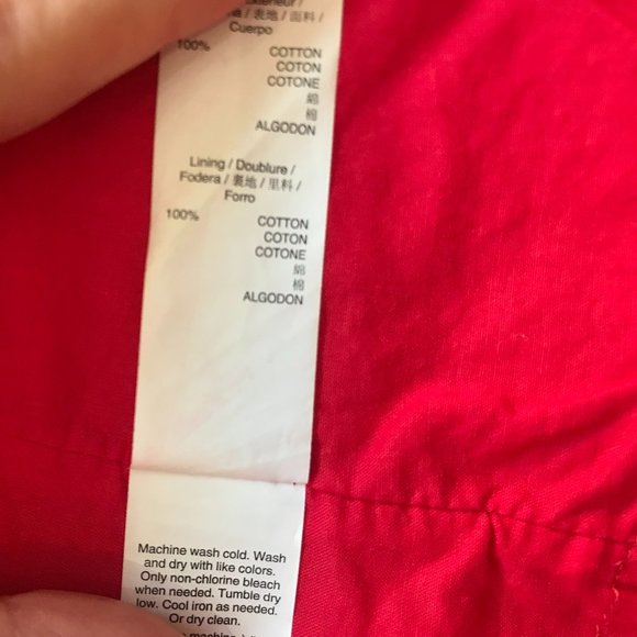 GAP Tomato Red Long Boxy Trench Coat Women's XS 100% COTTON - Picture 9 of 11